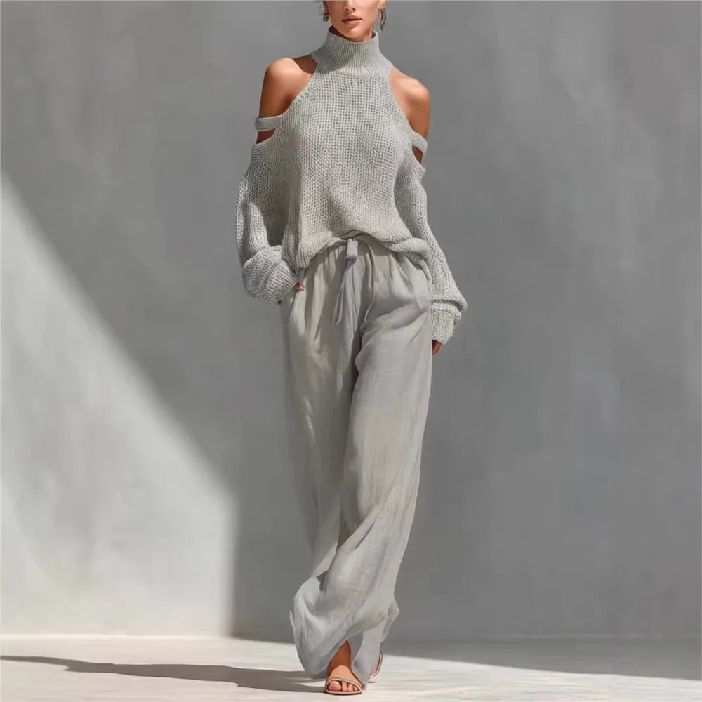 Fenella Cutout Shoulder Sweater Set