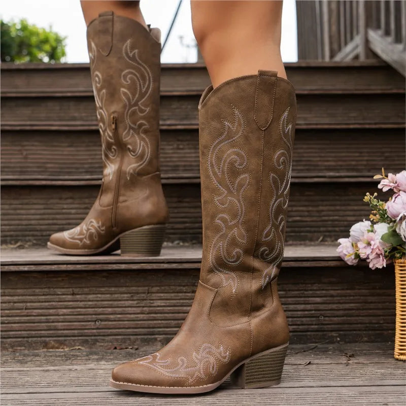 Corinna Embroidered Cowboy Boots