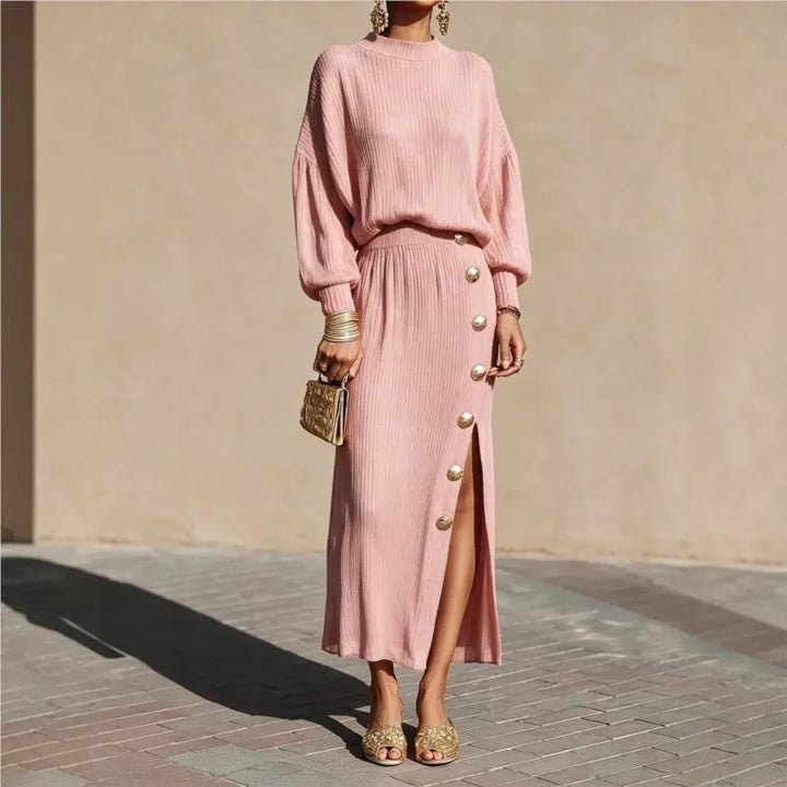 Genevra Balloon Sleeve Sweater Dress
