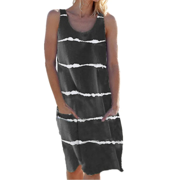 Zephyra Striped Tank Midi Dress