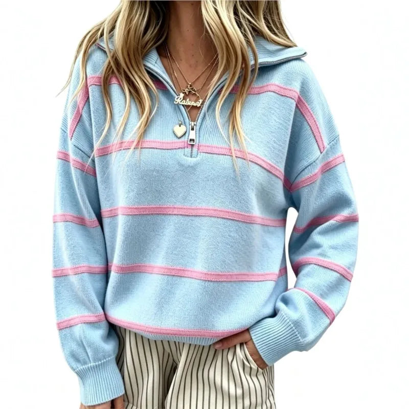 Saskia Striped Knit Pullover