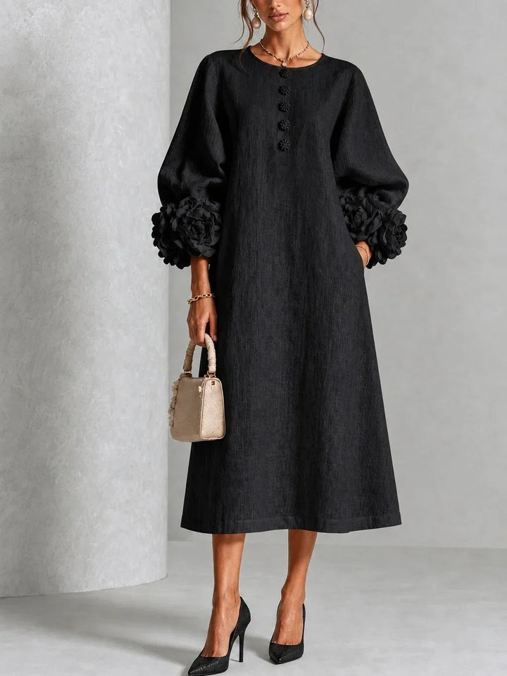 Coraline Lantern Sleeve Midi Dress