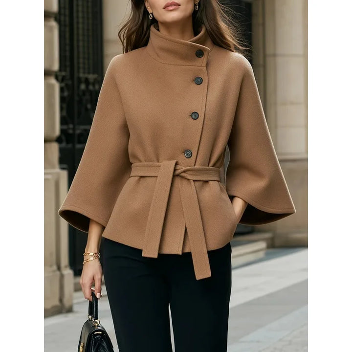 Valentina Belted Waist Cape Coat