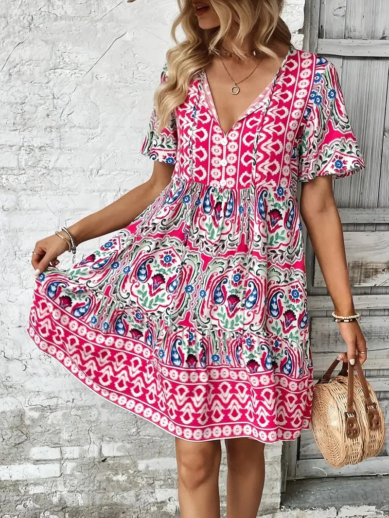 Leslie Bohemian Mini Dress