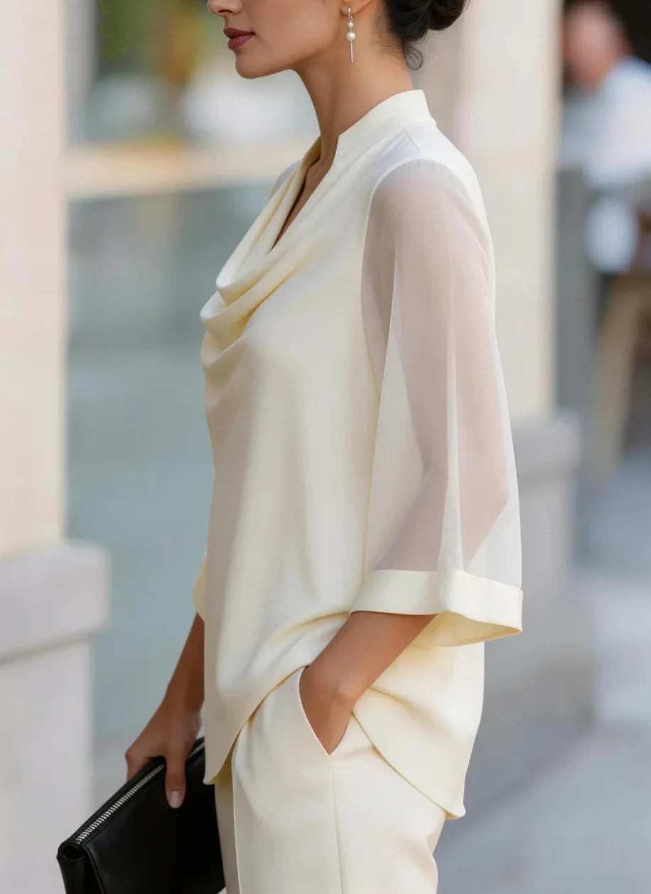 Liliana Draped Chiffon Blouse