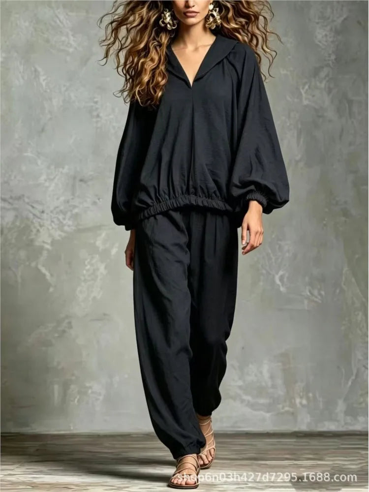 Ainsley Lantern Sleeve Lounge Set