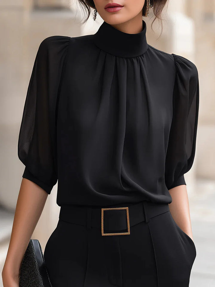Quince Pleated Chiffon Blouse