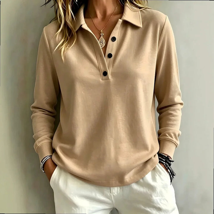 Sabine Button Placket Polo Top
