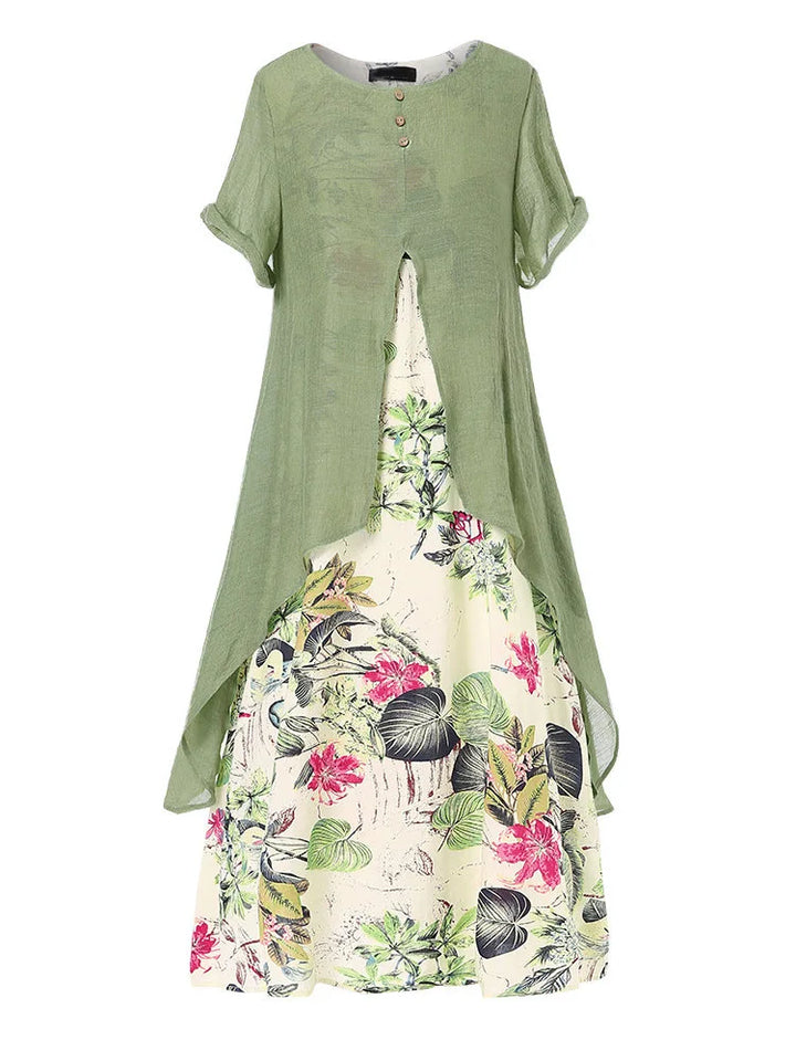Alia Floral Patchwork Maxi Dress