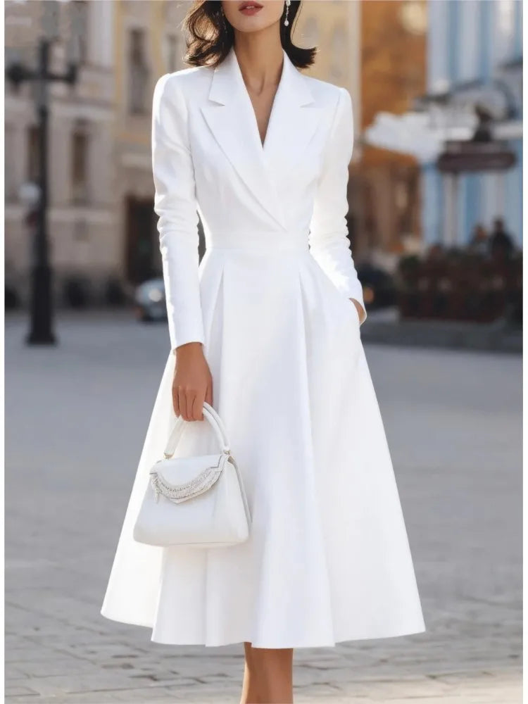 Yvette Notched Collar Maxi Dress
