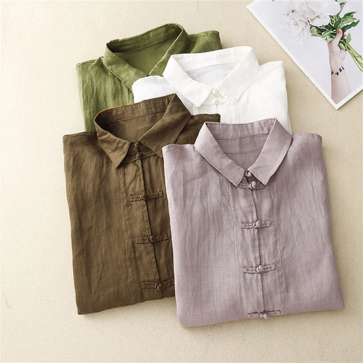 Madina Summer Linen Shirt Blouse