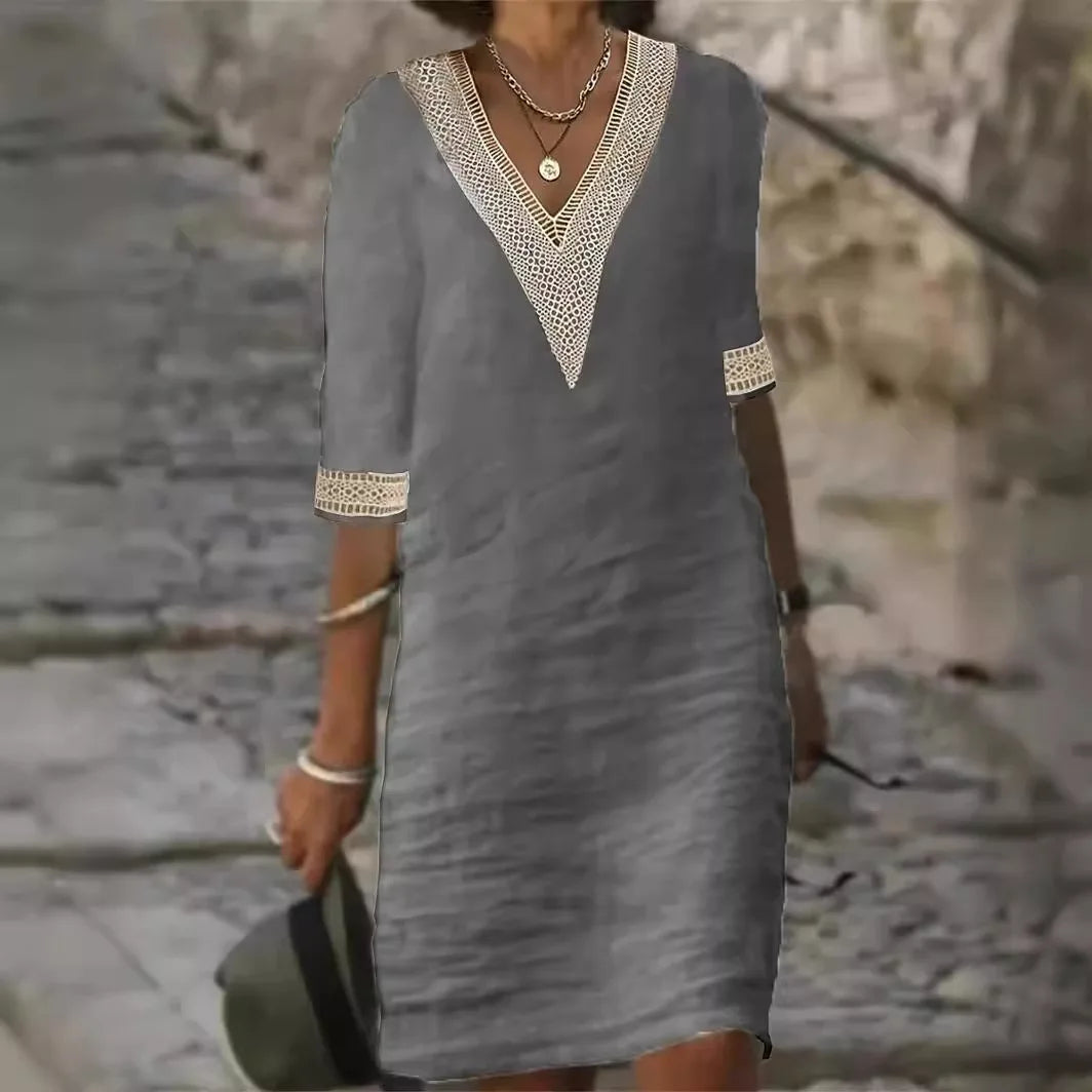 Zoe V Neck Casual Mini Dress