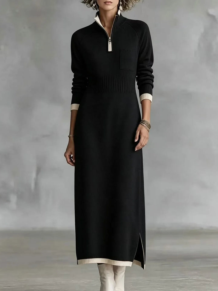 Renata Ribbed Zip Maxi Dress