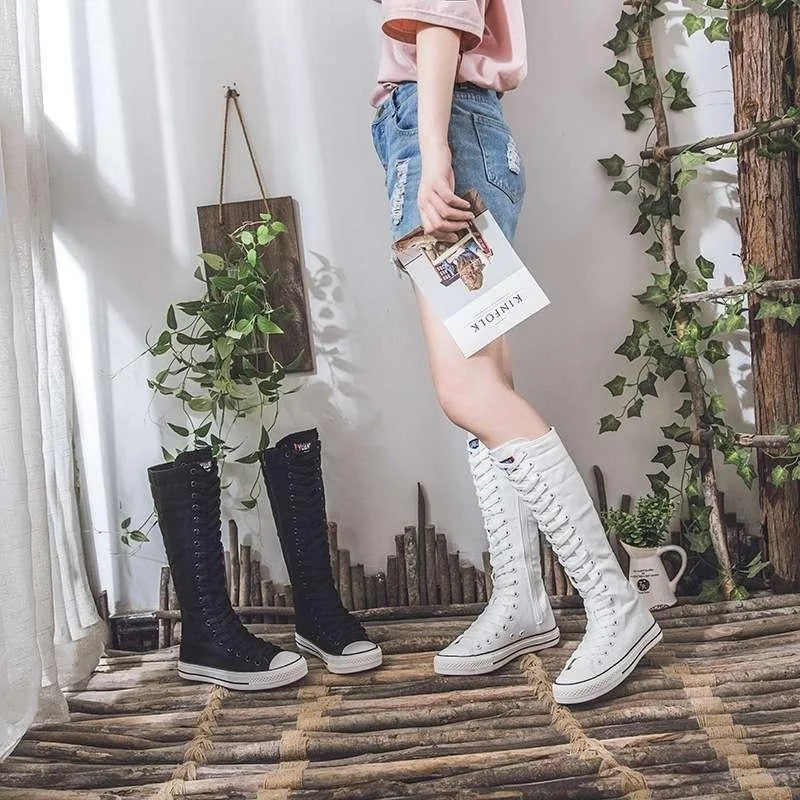 Odile Lace Up Knee Boots
