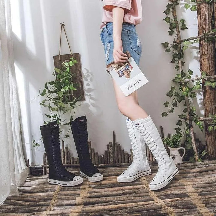 Odile Lace Up Knee Boots
