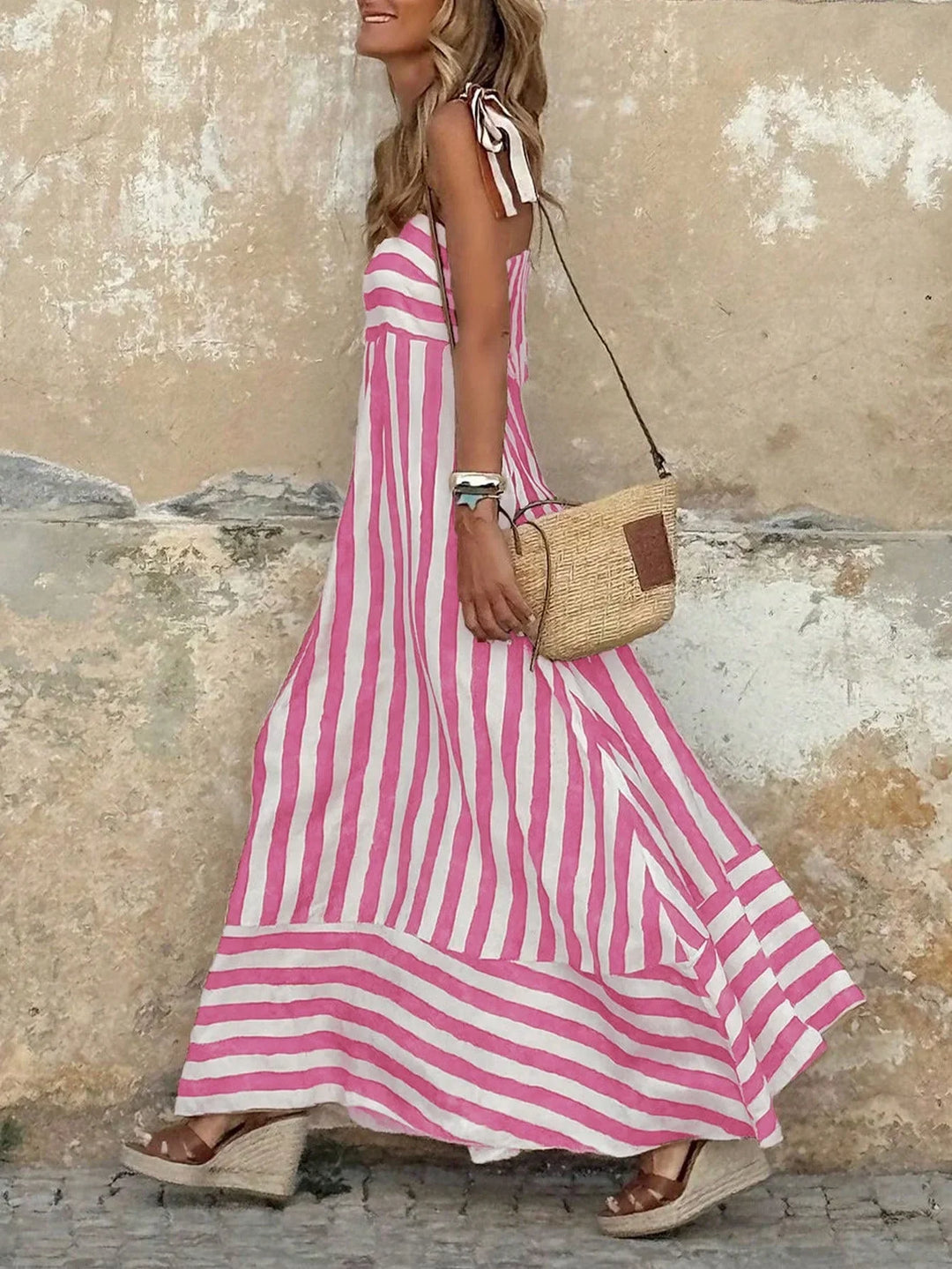 Wisteria Striped Boho Maxi Dress