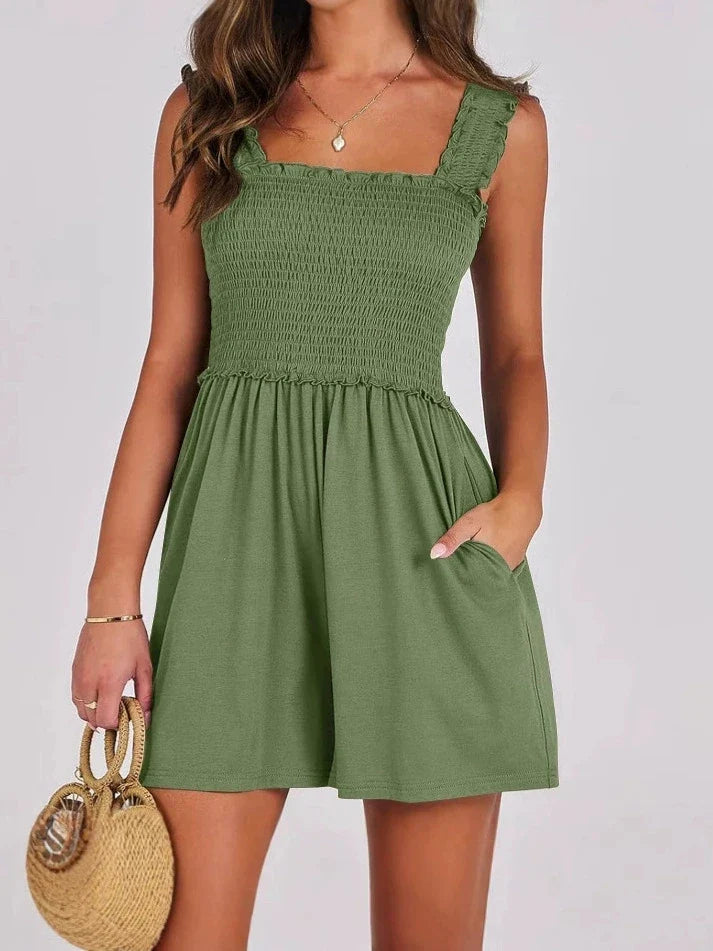 Isla Smocked Pocket Romper