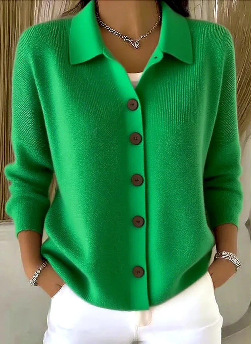 Lauren Collared Knit Cardigan