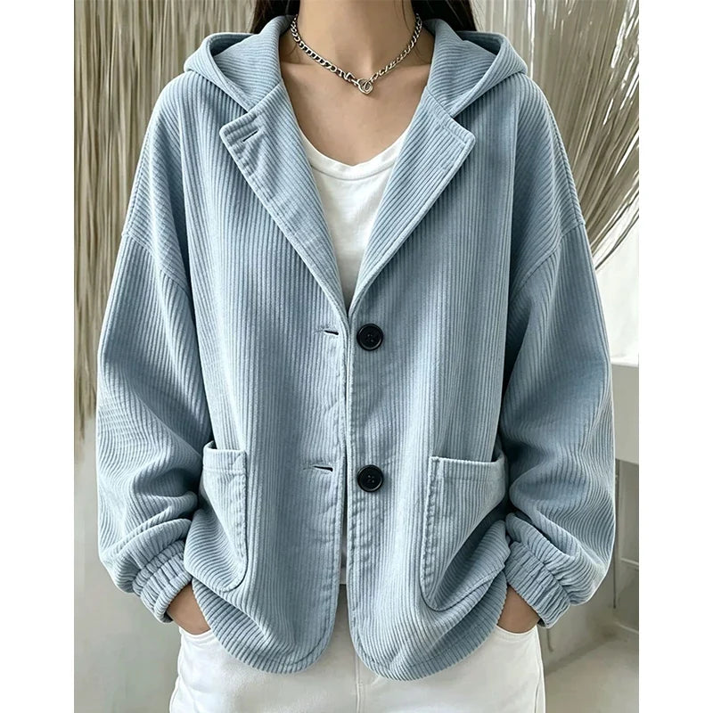Edwige Hooded Corduroy Jacket