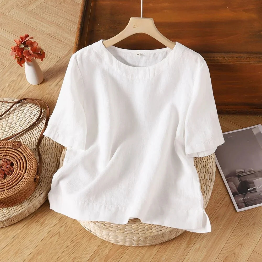 Maribel Breathable Linen Blend Summer Blouse