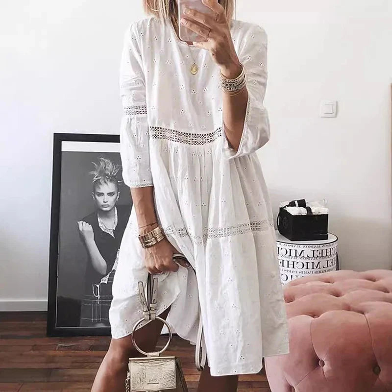 Lenna Lace Trim Midi Dress