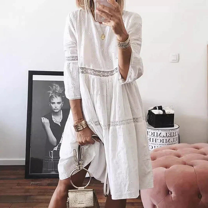 Lenna Lace Trim Midi Dress