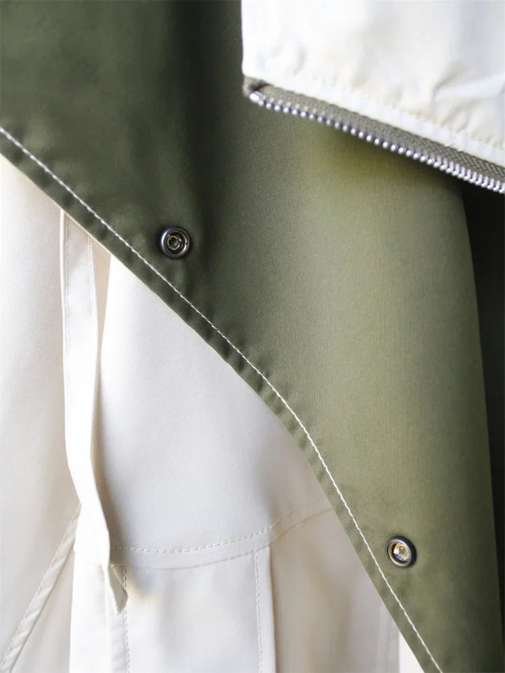 Marisette Contrast Collar Trench