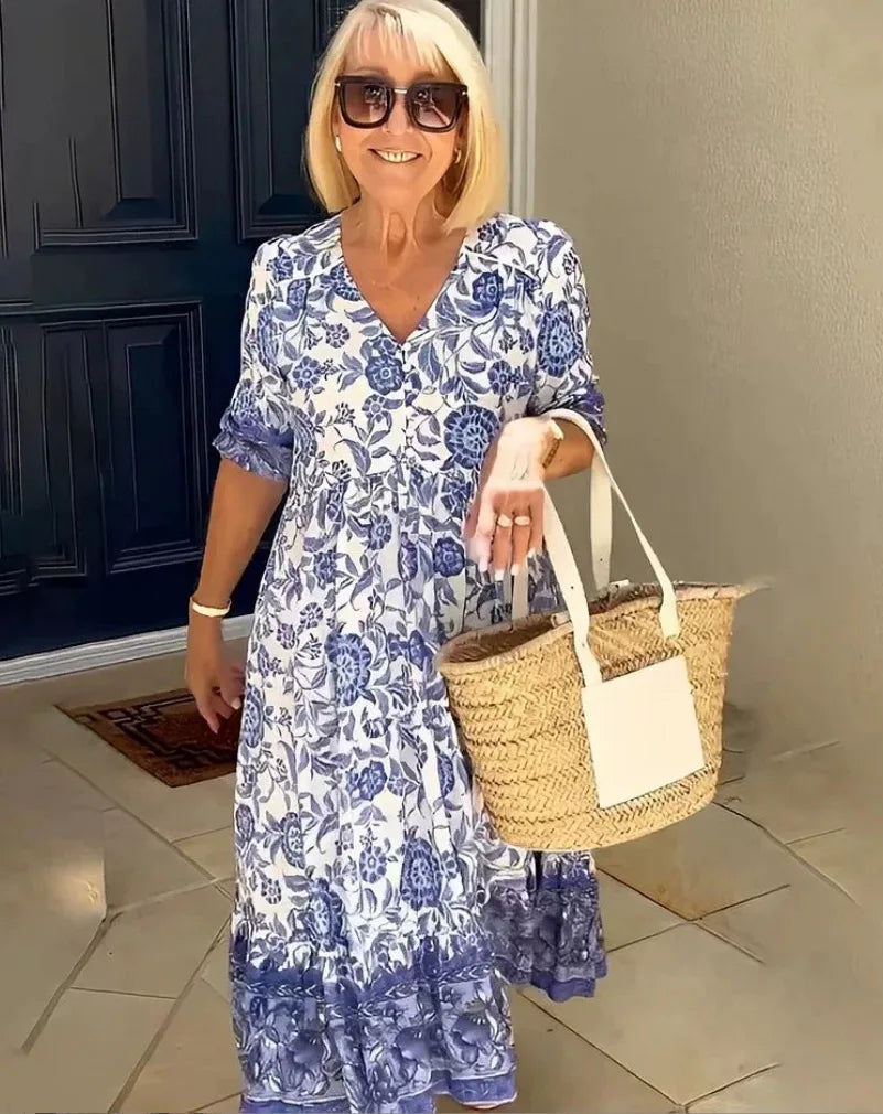Josephine Floral Tie Dye Maxi Dress