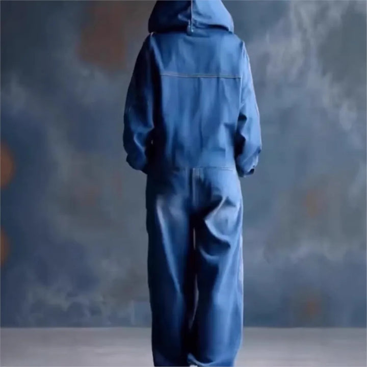 Perpetua Hooded Denim Jumpsuit