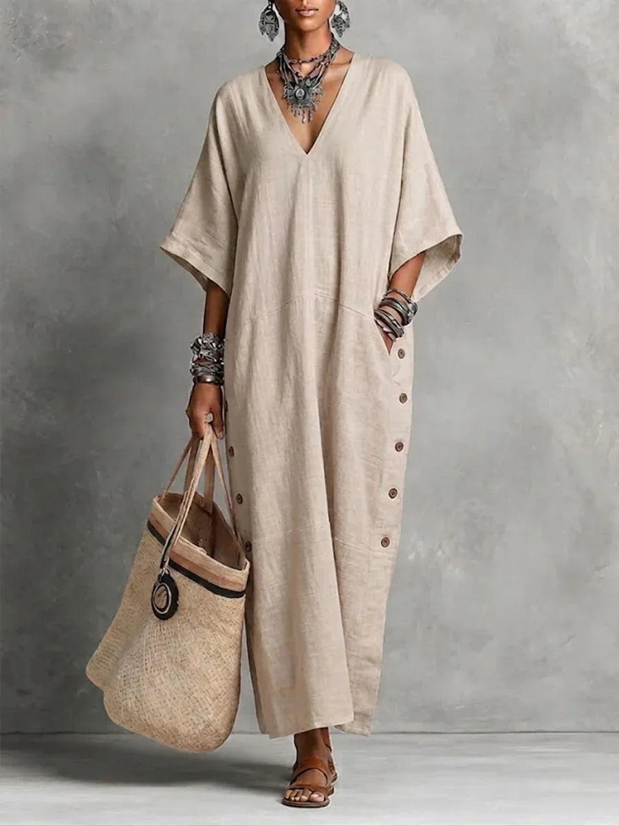 Ivania Relaxed V Neck Maxi Dress