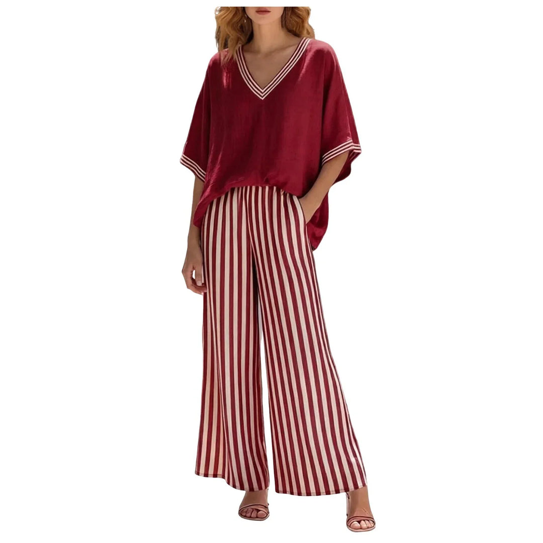 Audrina Striped Two Piece Set