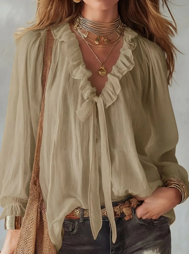 Leona Lace Up Long Sleeve Top