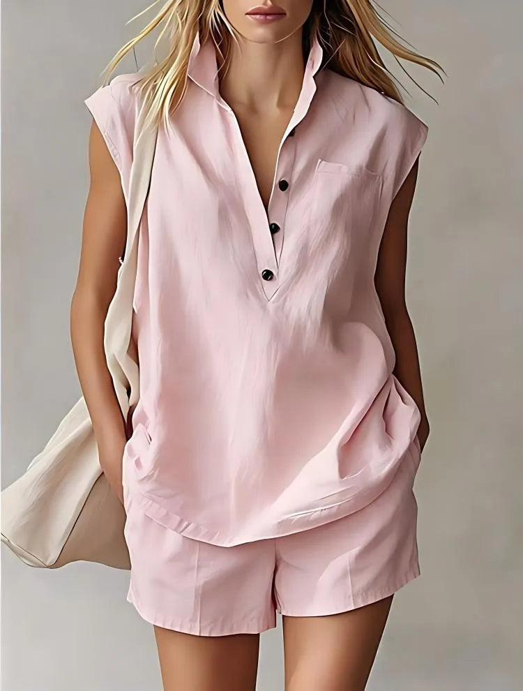 Vienna Breathable Cotton Linen Shorts Set