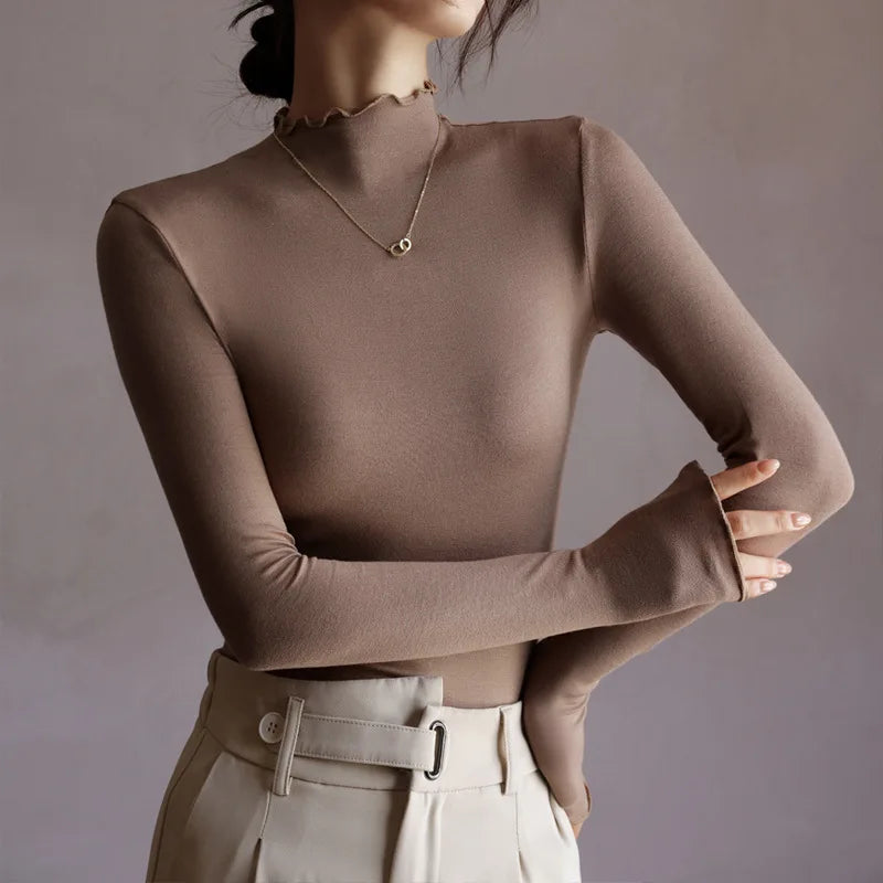 Aubrey Lettuce Edge Knit Top