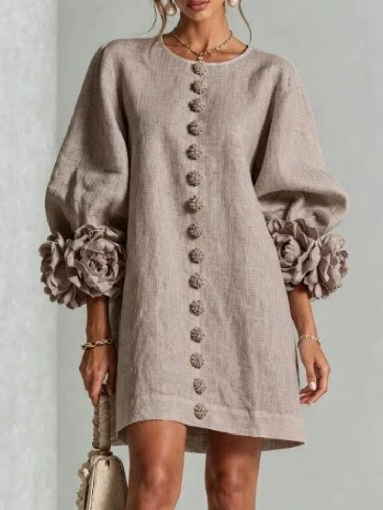 Genevieve Floral Cuff Mini Dress