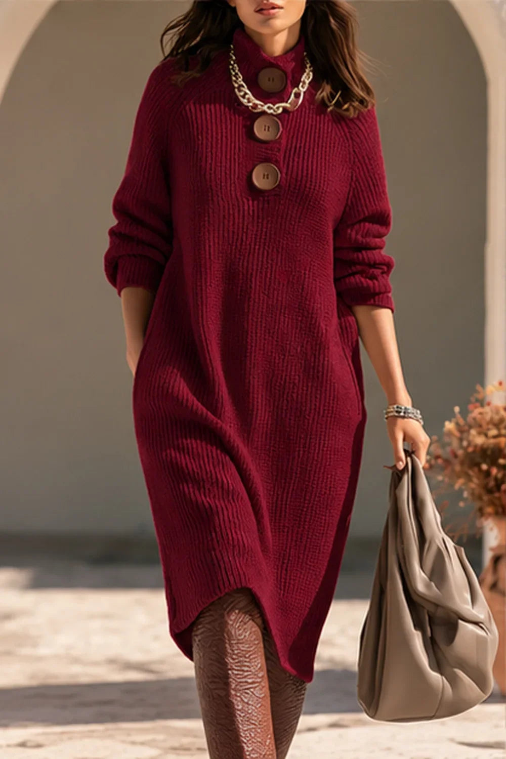 Palmira Ribbed Knit Sweater Dress