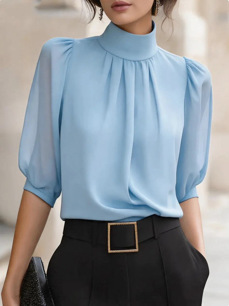 Quince Pleated Chiffon Blouse