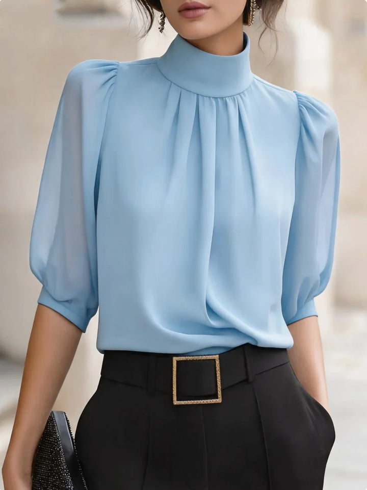 Quince Pleated Chiffon Blouse