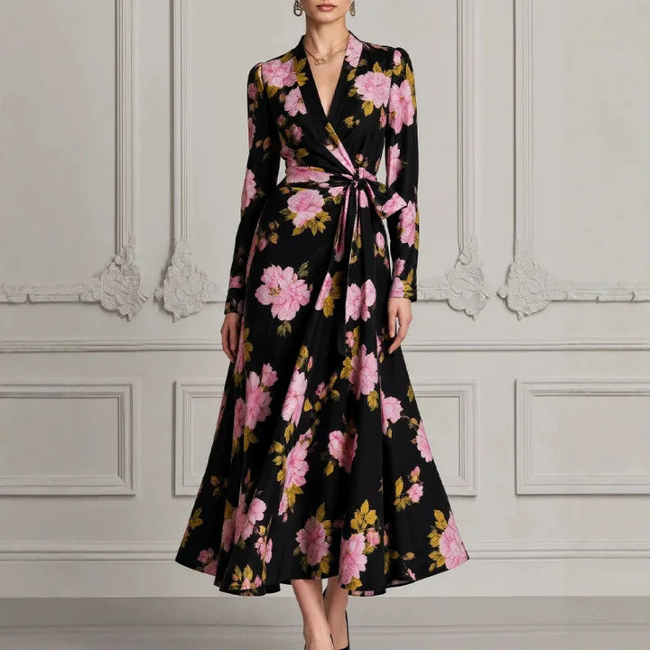 Adeline Wrap Front Floral Dress