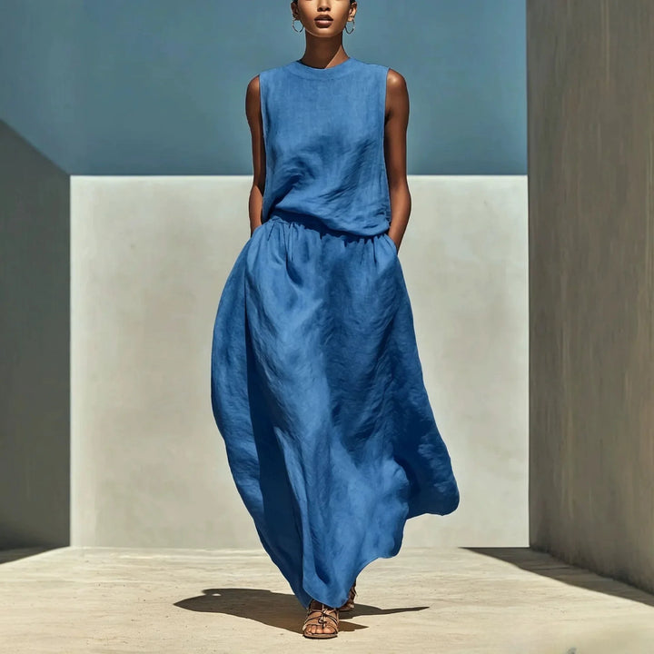 Emani Elegant Top and Maxi Skirt Set