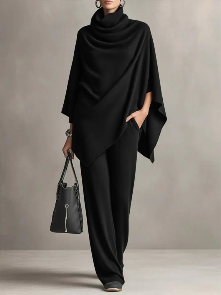 Amaris Draped Cozy Poncho Set