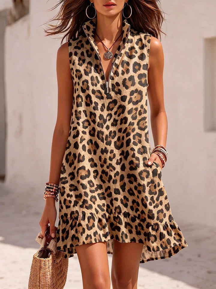 Zinnia Leopard Print Mini Dress