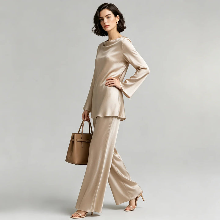 Freya Satin Wide-Leg Set