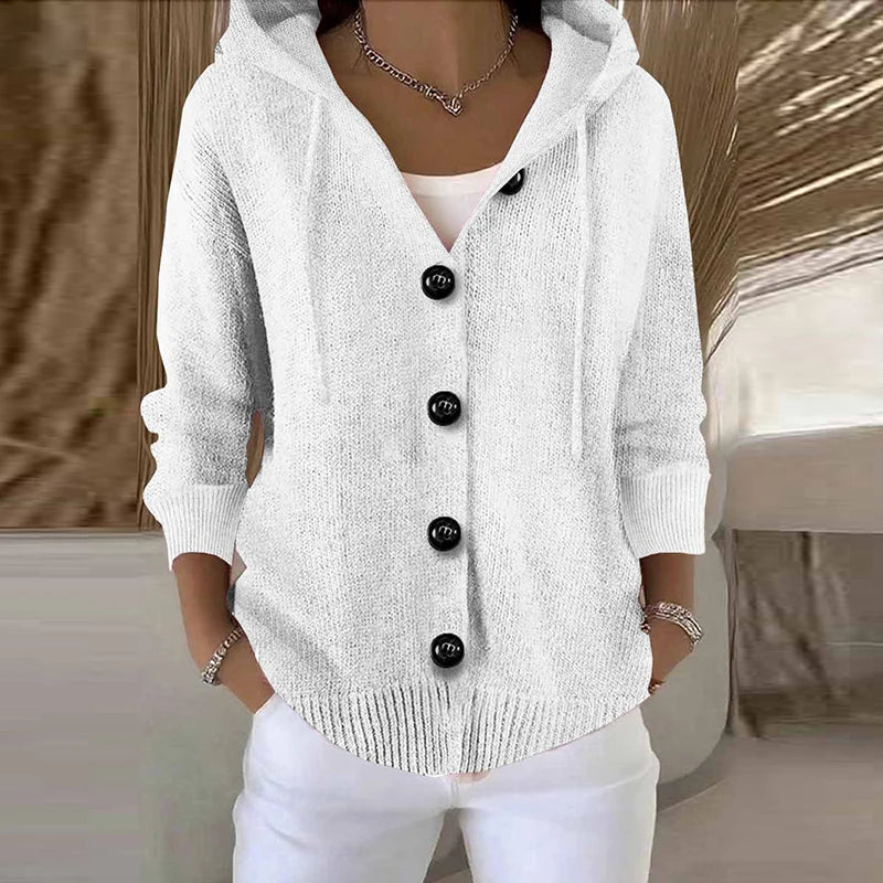 Hazelinde Drawstring Hood Cardigan