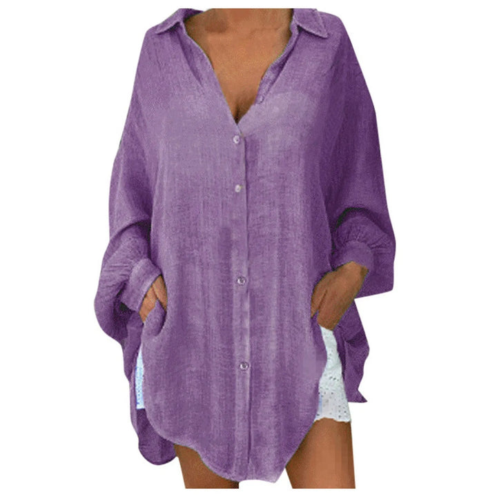 Collette Button Front Tunic Blouse