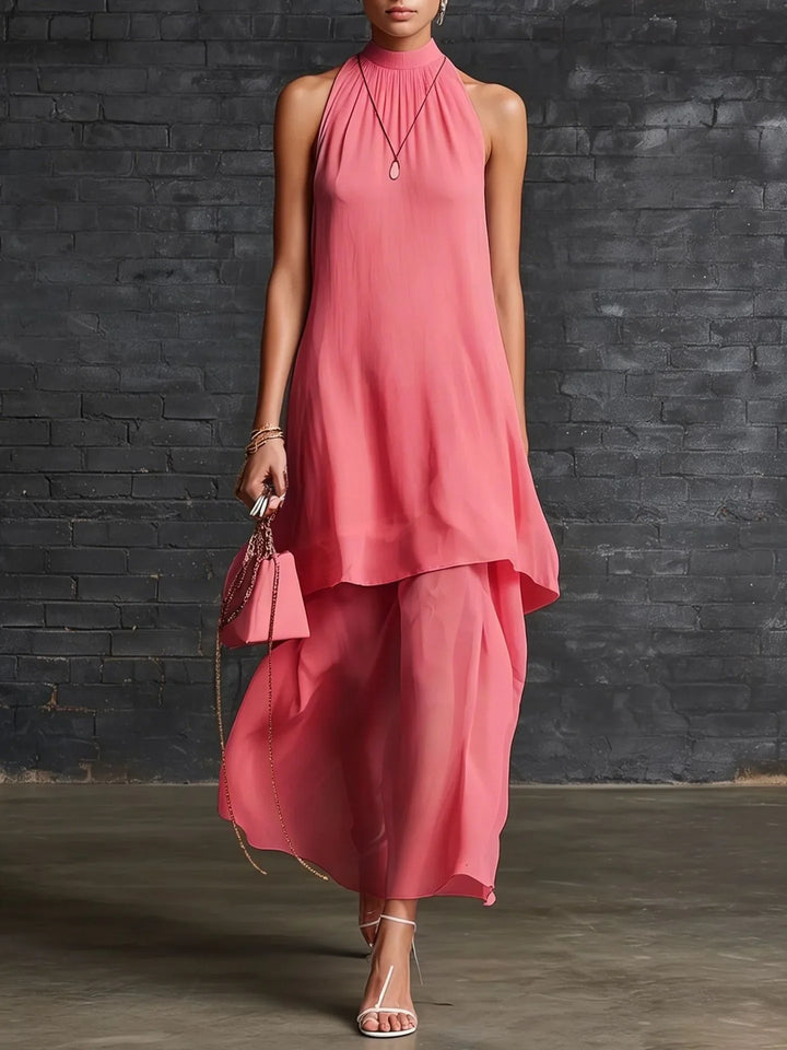 Thalia Elegant Layered Chiffon Wedding Guest Dress