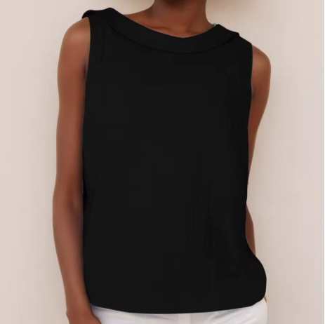 Tracey Sleeveless Roll Collar Top
