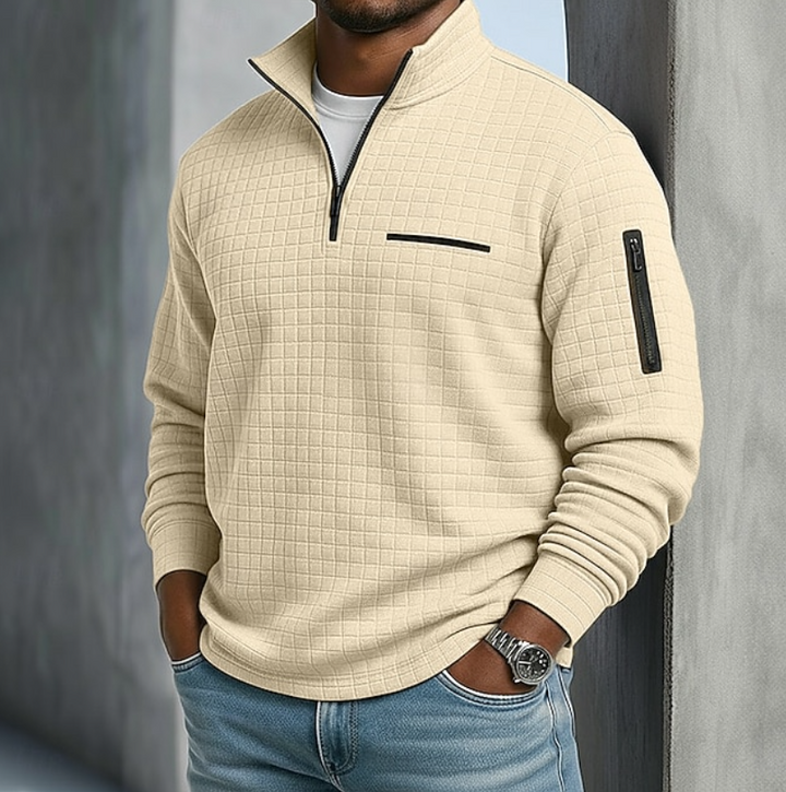 Caspian Waffle Knit Half Zip Shirt