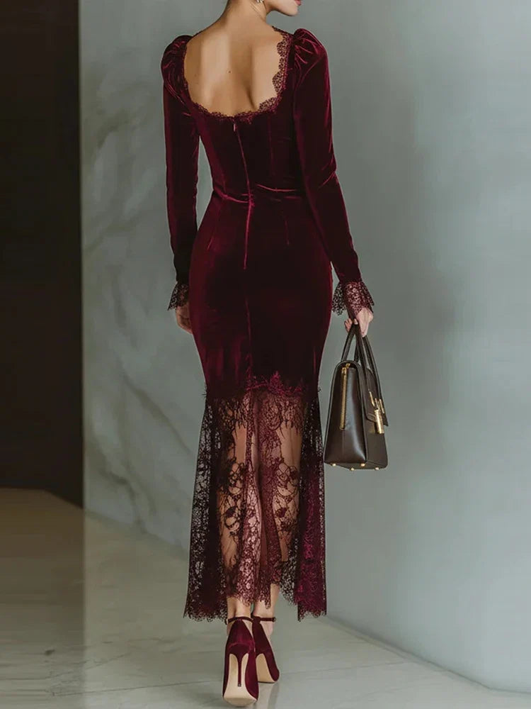 Arlena Velvet Lace Dress