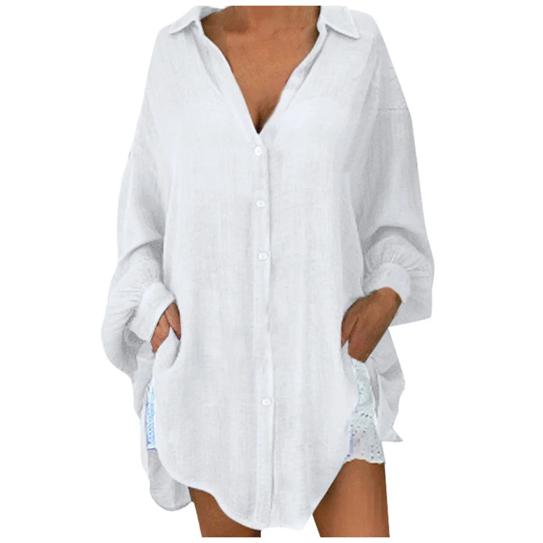 Collette Button Front Tunic Blouse